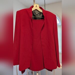 Reg $250 Kasper 2 Piece Red Skirt Suit Size 12